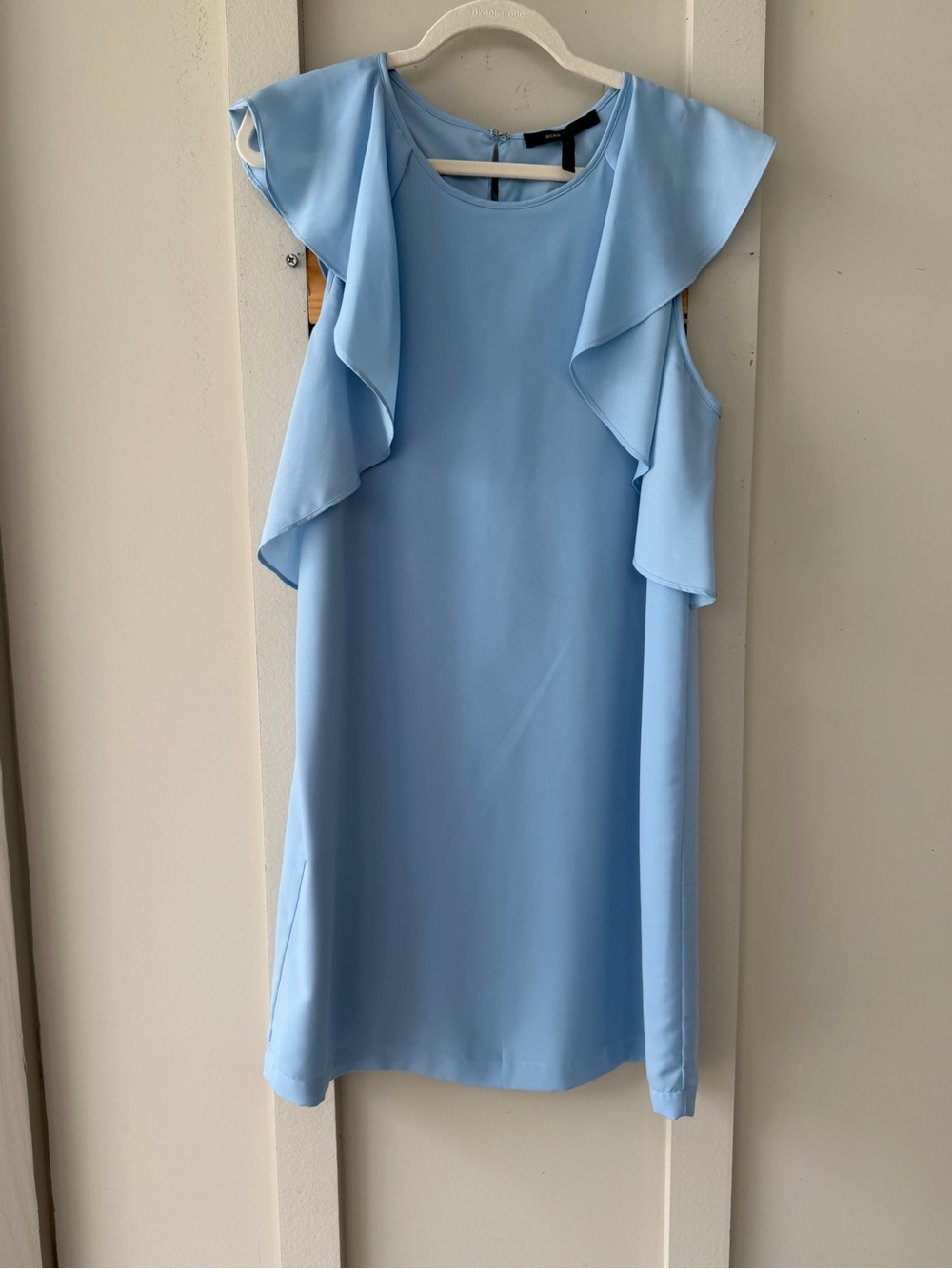 BCBGMaxAzria Light Blue Ruffle Sleeve Mini Dress